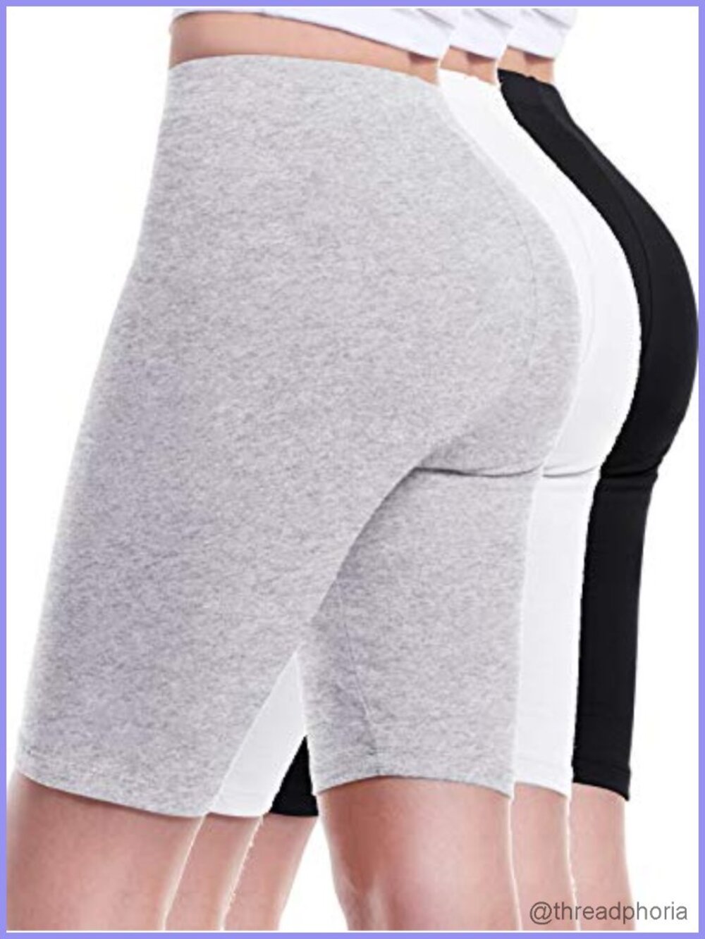 Soft Cotton Stretch High Waisted Biker Yoga Shorts